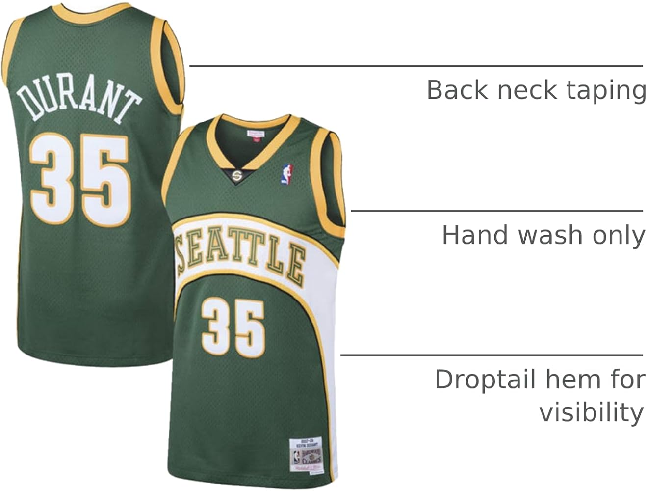 Amazon.com: Youth Kevin Durant Seattle Supersonics Green
